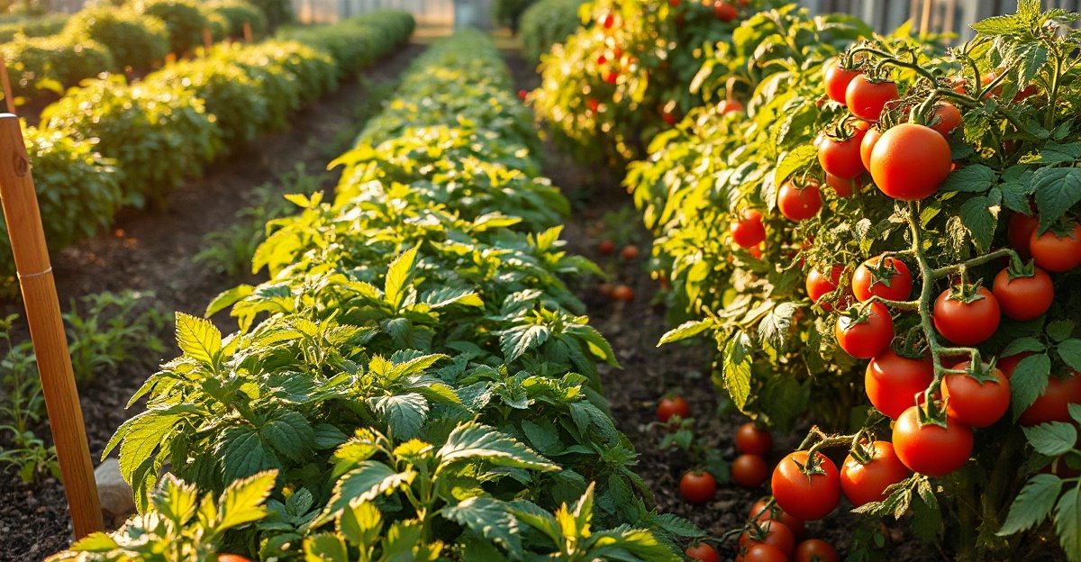 Season‑By‑Season Tomato Mastery: From Early‑Spring Baby‑Boom Varieties to Late‑Fall Heat‑Tolerant Types — illustrated scene for Season‑By‑Season Tomat